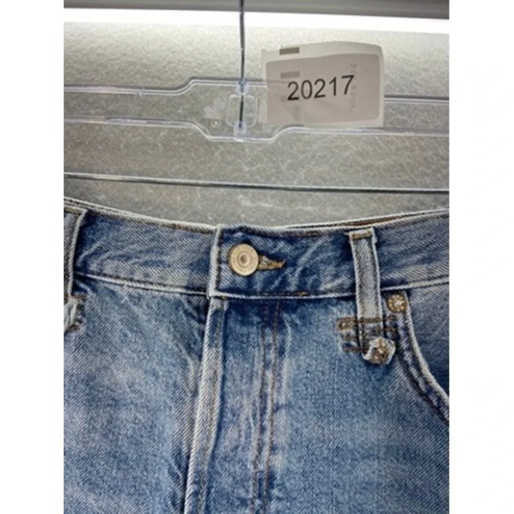 We The Free Jean Shorts Womens Sz 29 Makai Cut Off Denim Blue Distressed Hem